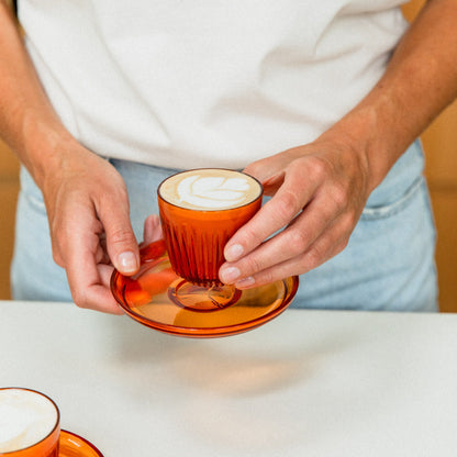 Amber Huskee 3oz Espresso Cup & Saucer (Set of Two)
